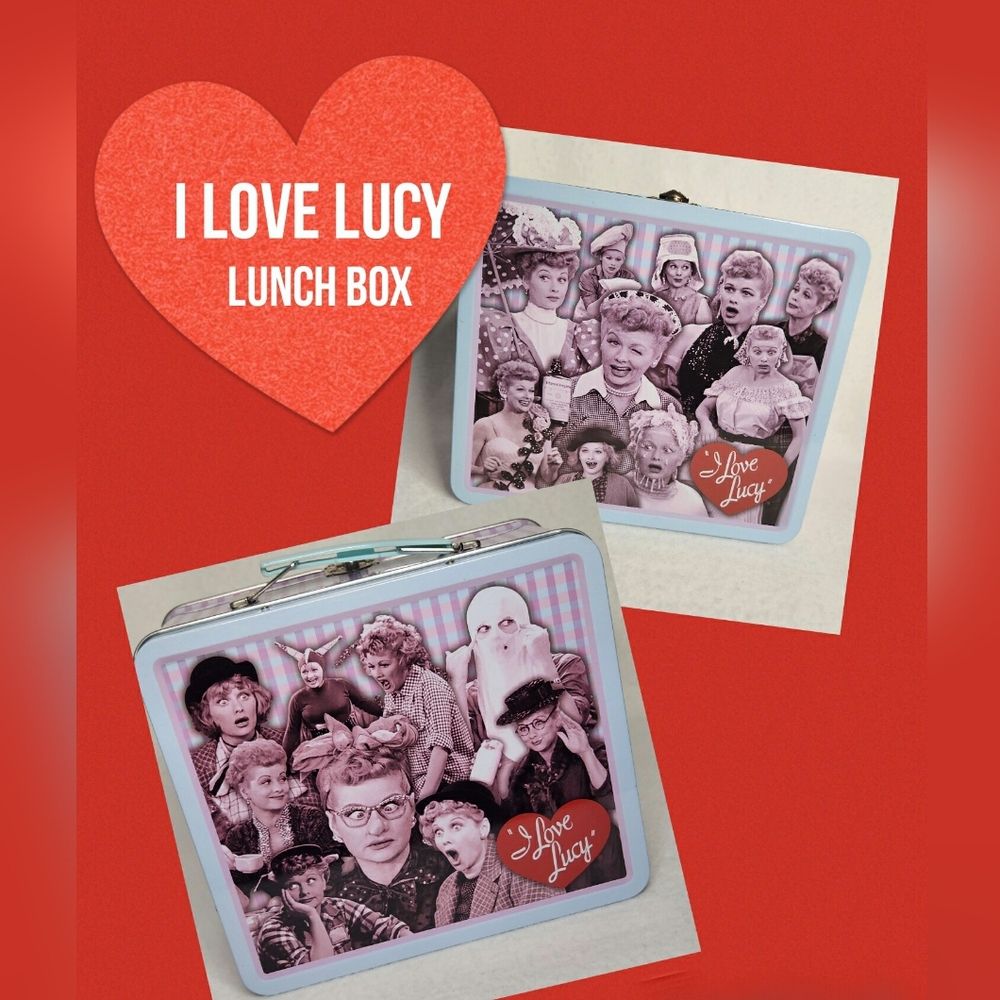 I Love Lucy Metal Lunchbox Showcasing Iconic "I Love Lucy" Imagery For 14-years+